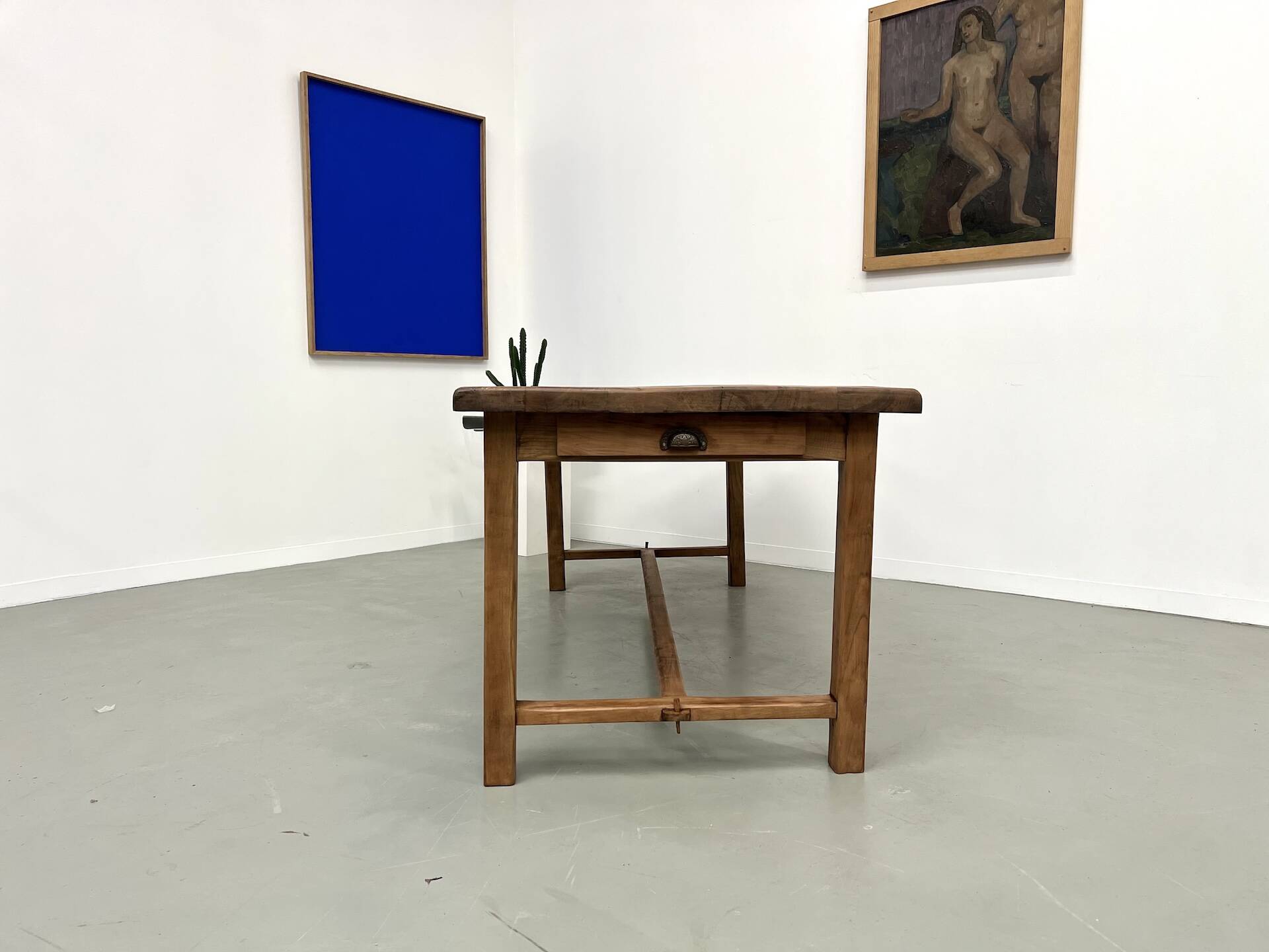 Antique farmhouse table in solid cherry wood