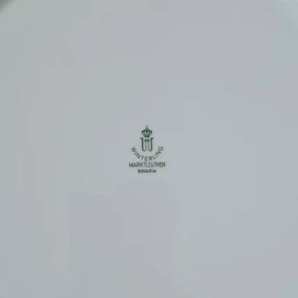 8 grandes assiettes plates vintage en porcelaine Winterling Bavaria - Marli jaune marbré