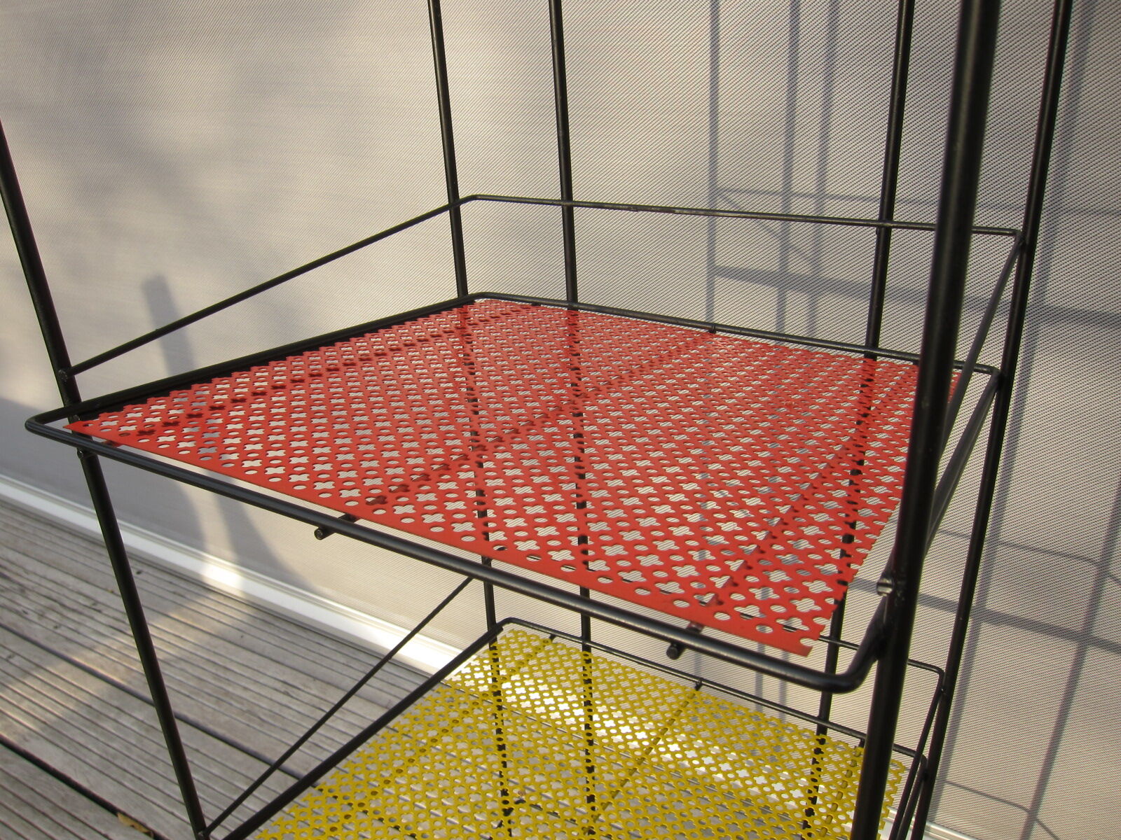 Display red and yellow perforated metal 1960