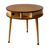 3-drawer tripod round coffee table