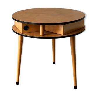 3-drawer tripod round coffee table