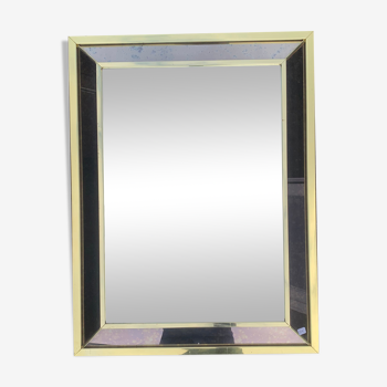 Rectangular mirrored edges and gold metal 1950