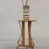 Bamboo and rattan pedestal table