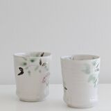 Set of 2 handmade ceramic mugs, signed