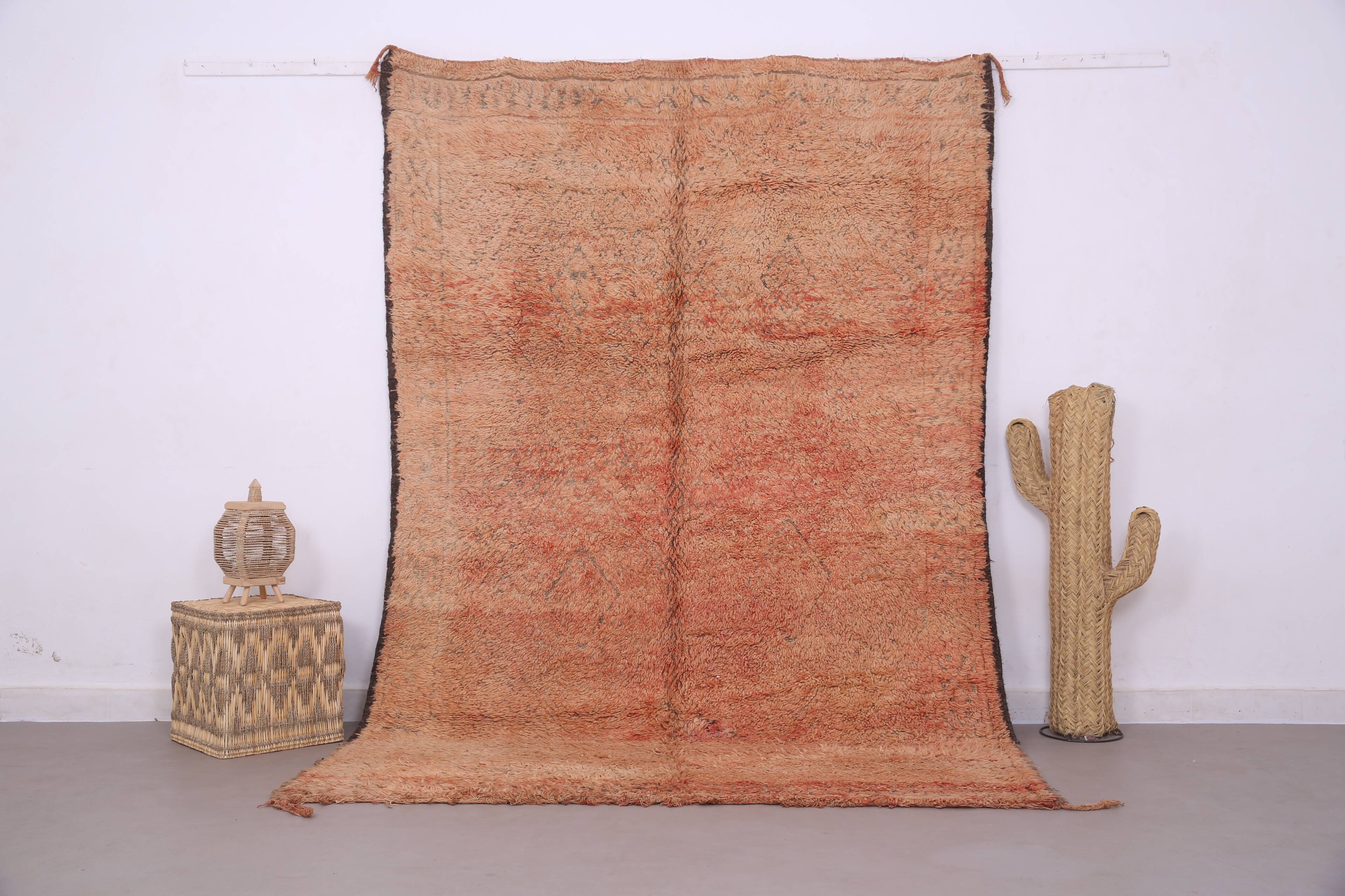 Peach Vintage Moroccan Rug 183 x 274 cm, Berber Wool Rug, Bohemian Rug