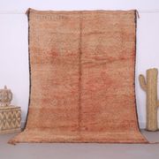 Peach Vintage Moroccan Rug 183 x 274 cm, Berber Wool Rug, Bohemian Rug