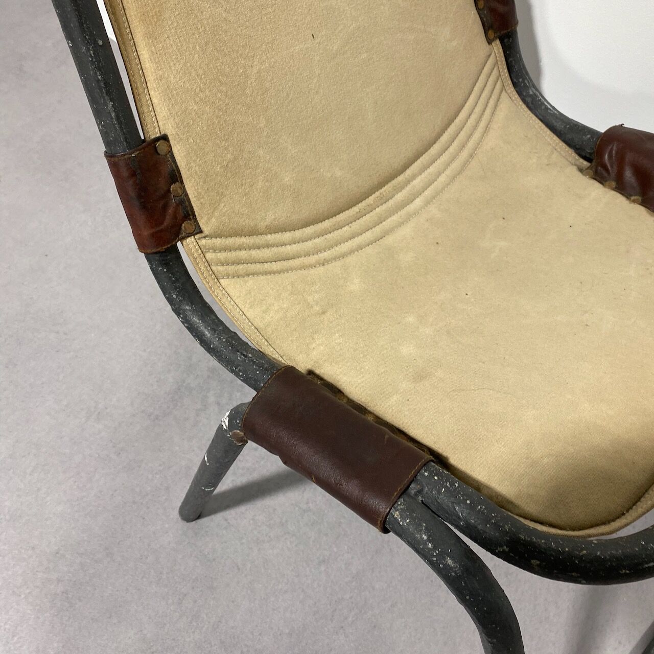 Pair of iron tube chairs