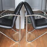 Pair of modernist Plichaise armchairs