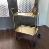 Chariot de service de régence du milieu du siècle en or de Kaymet, années 1950