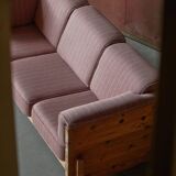 Modern Danish three-seater canapé in pomeranian pine and wool, by Christian IV, 1970s.