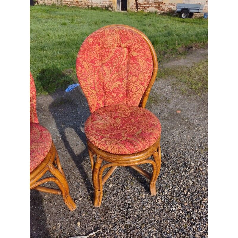 4 vintage rattan chairs