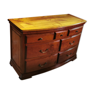 Rounded chest of drawers Style Louis-Philippe, solid cherry, solid country wood interior, 7 drawers