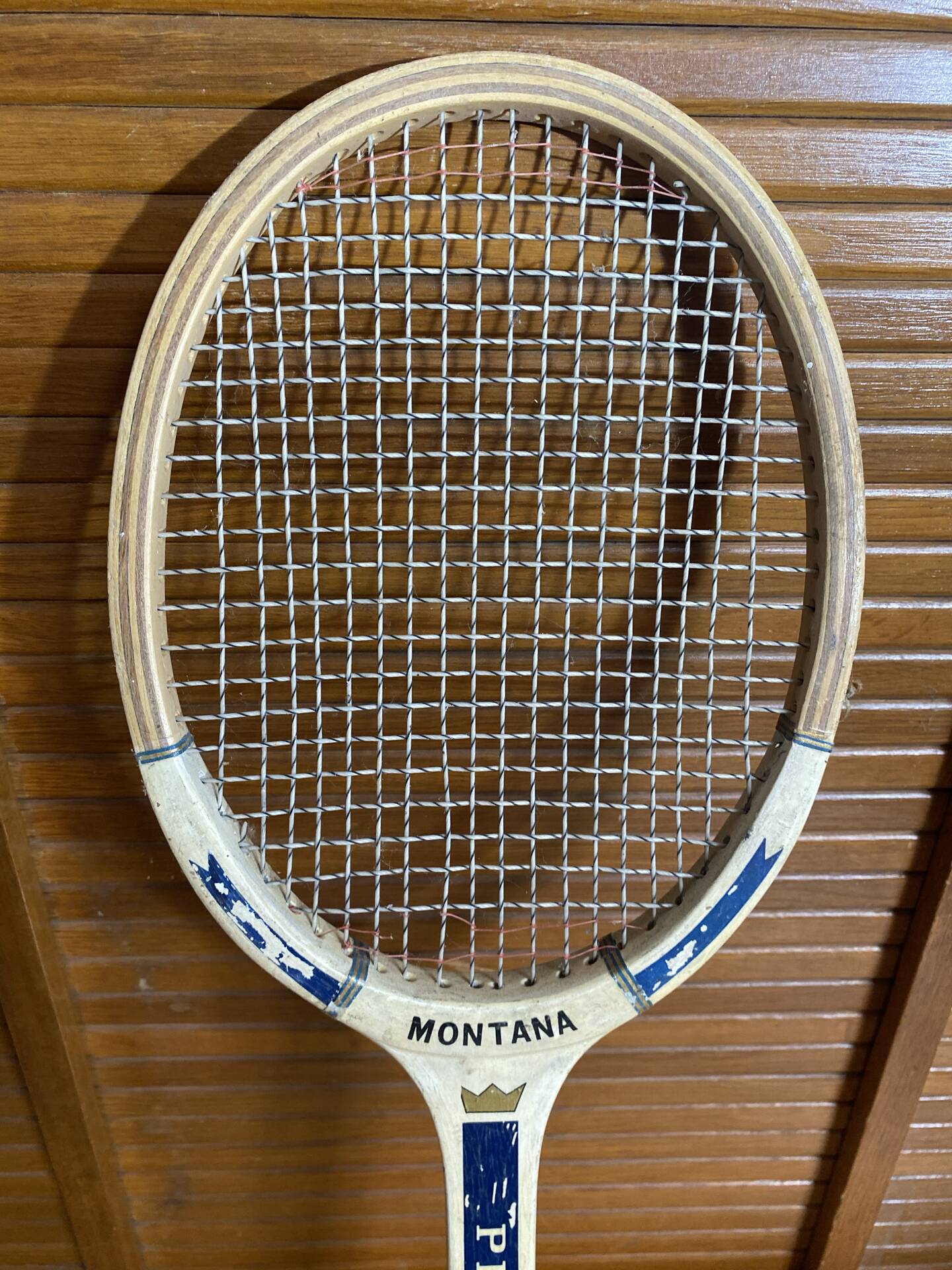 Vintage sports wooden tennis racket montana prince model