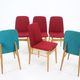 1960s set of 6 ash dining chairs, Czechoslovakia