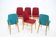 1960s set of 6 ash dining chairs, Czechoslovakia