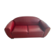 Canapé lit club convertible cuir rouge Hugues Chevalier deux assises