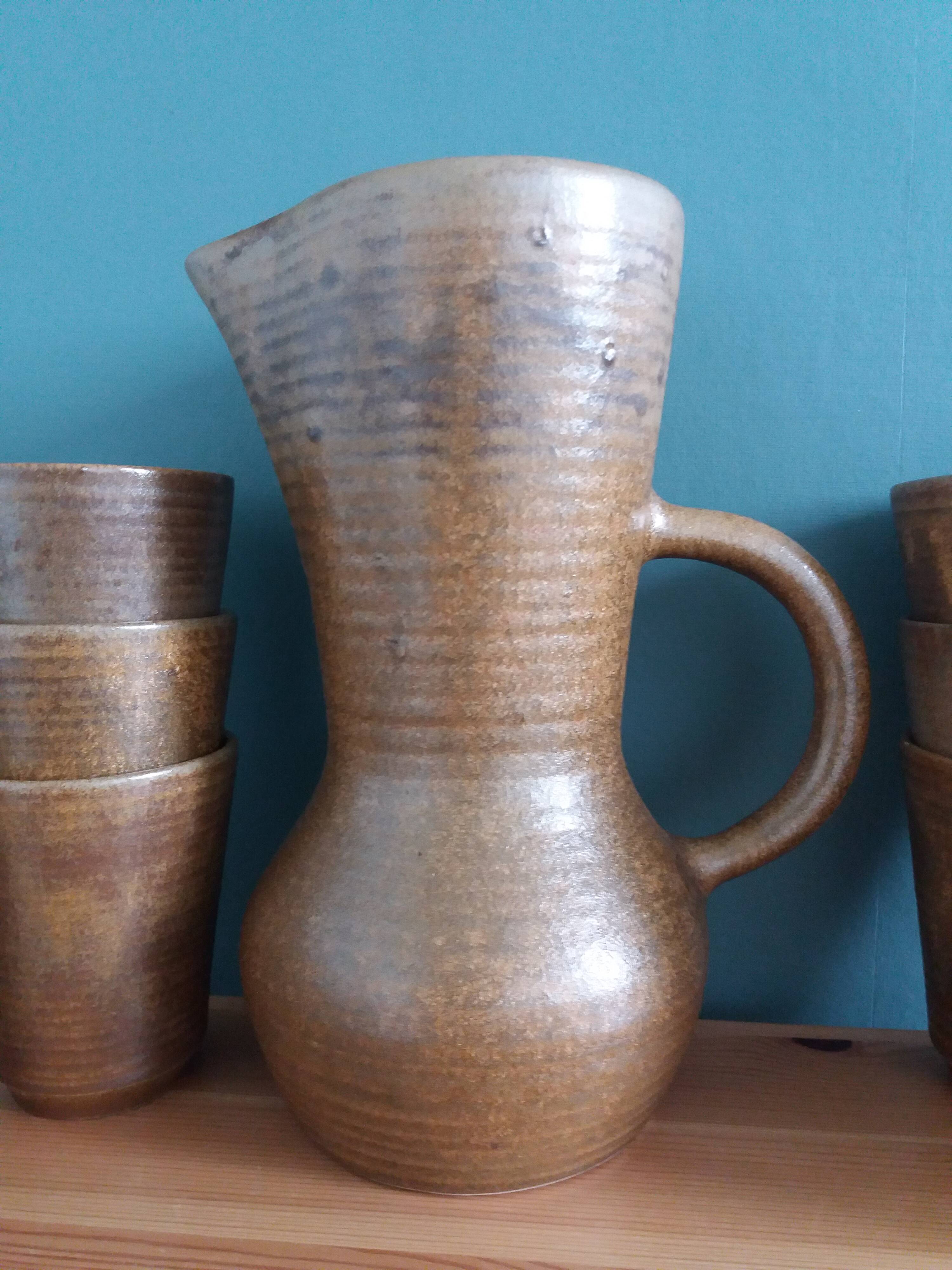 Digoin stoneware cider or orangeade service