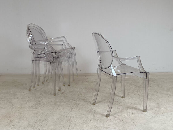 4 fauteuils Louis Ghost par Philippe Starck édition Kartell