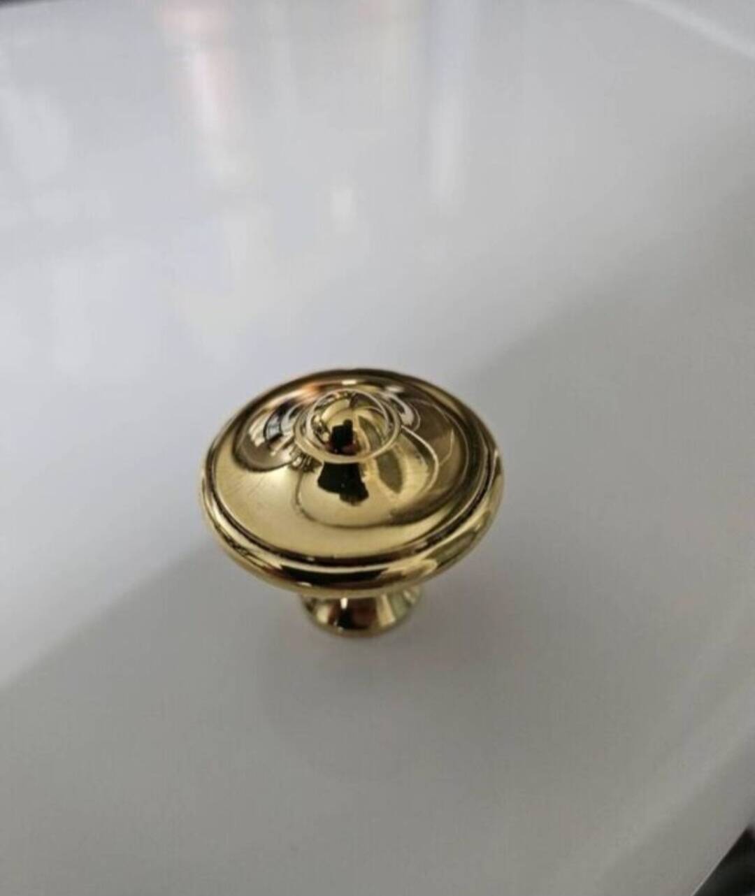 6 polished brass furniture knobs