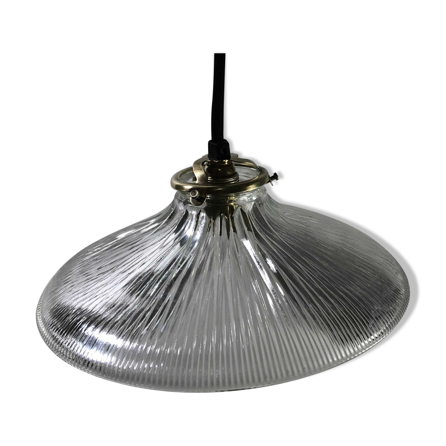 Holophane streaked glass hanging from the 20s and 30s.