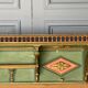 Italian floor patina green 1900 wood turns polychromy