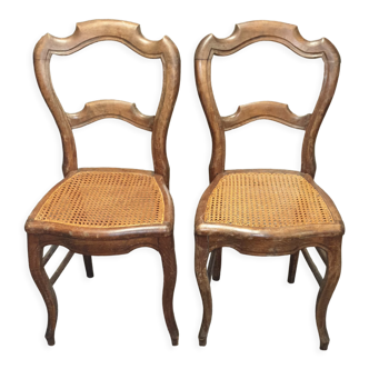 2 chaises cannée Louis Philippe