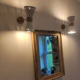 Pair of Italian diabolo wall lights, 1950s