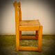 Set de 4 chaises vintage en orme & large assise paille 1970