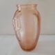 Salmon-colored Art Deco pressed glass vase