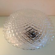 Round glass ceiling lamp diamond tips, vintage 60/70s