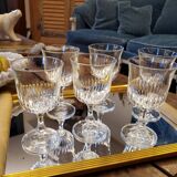 6 chiseled glass foot glasses