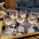 Set de 6 verres à pieds en verre ciselé