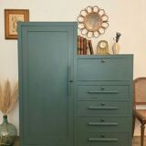 Art Deco Secretary Cabinet in solid wood