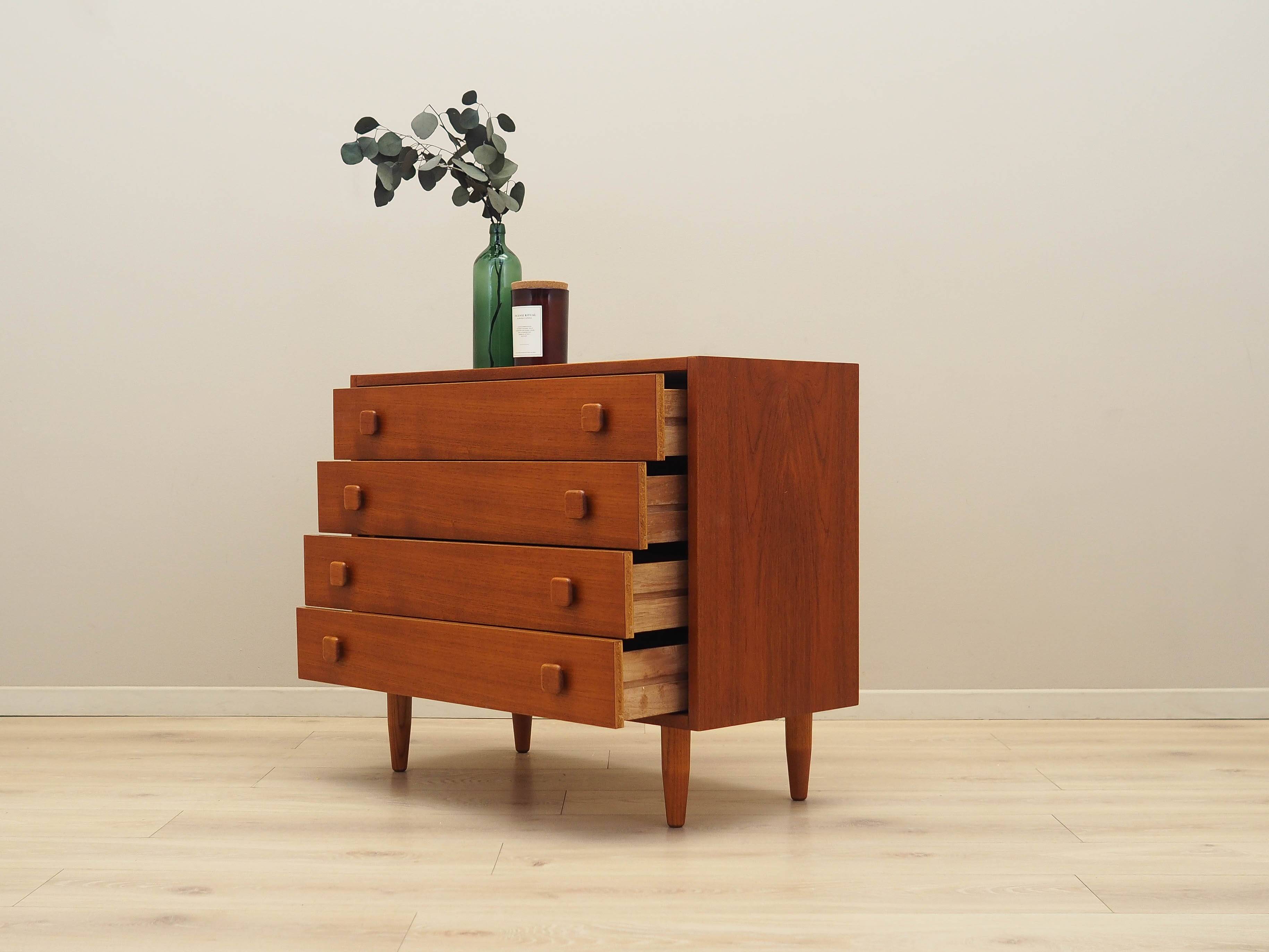 Teak chest of drawers, Danish design, 1970s, production: Denmark