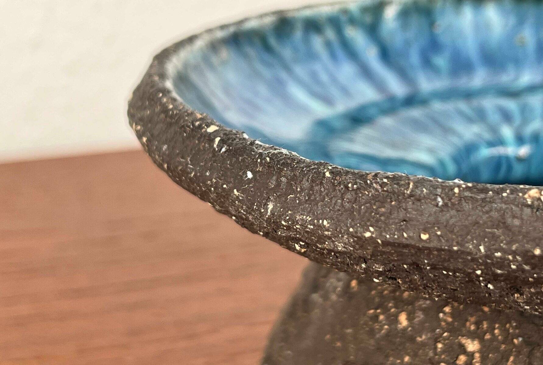 Mid-century modern pottery candlestick by Else and Henry Nielsen for Henri Keramik, 1960s.