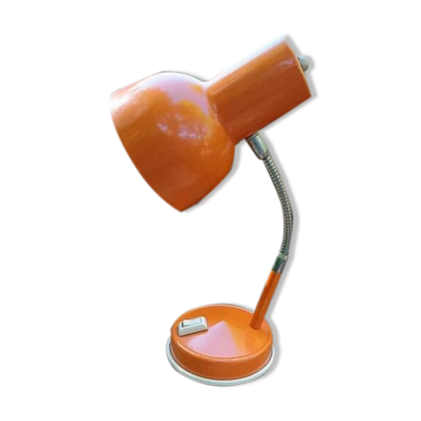Vintage orange metal bedside lamp from the 60s / 70s