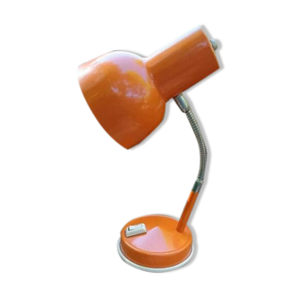 Vintage orange metal bedside lamp from the 60s / 70s