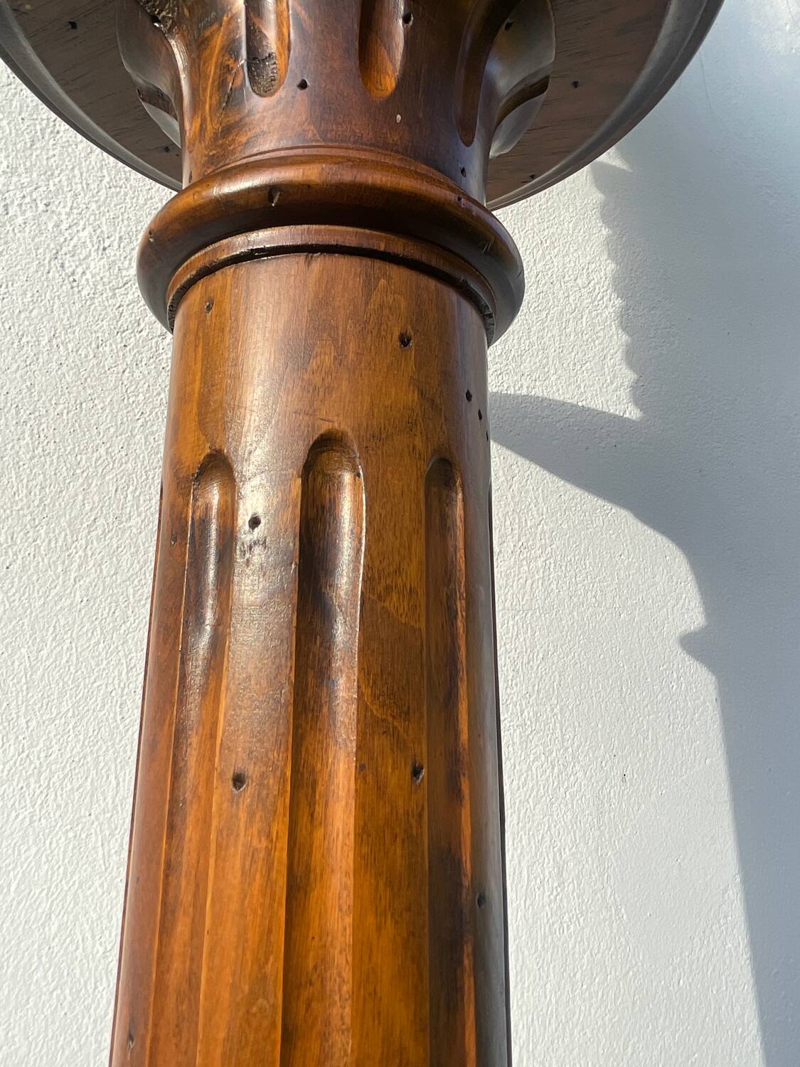 Solid wood church column/stele with fluting