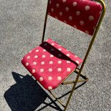 Set of 6 gold metal folding chairs