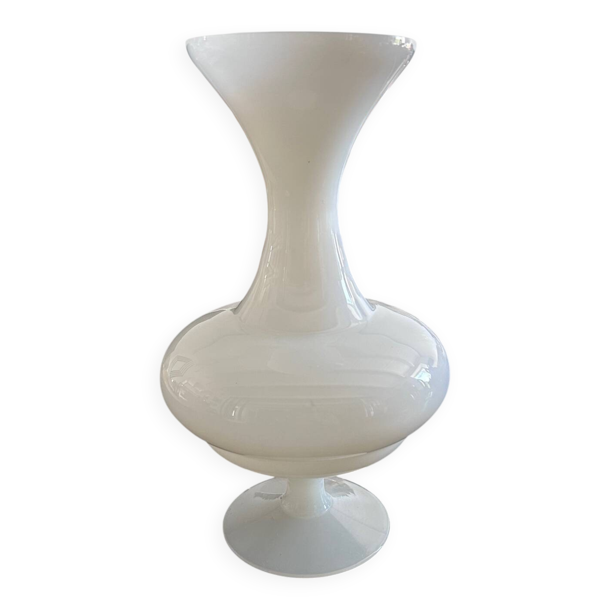 Large white opaline vase