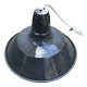 Industrial enameled pendant light, gray blue, vintage.
