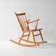 Scandinavian rocking chair 1950s/60s in beech and teak