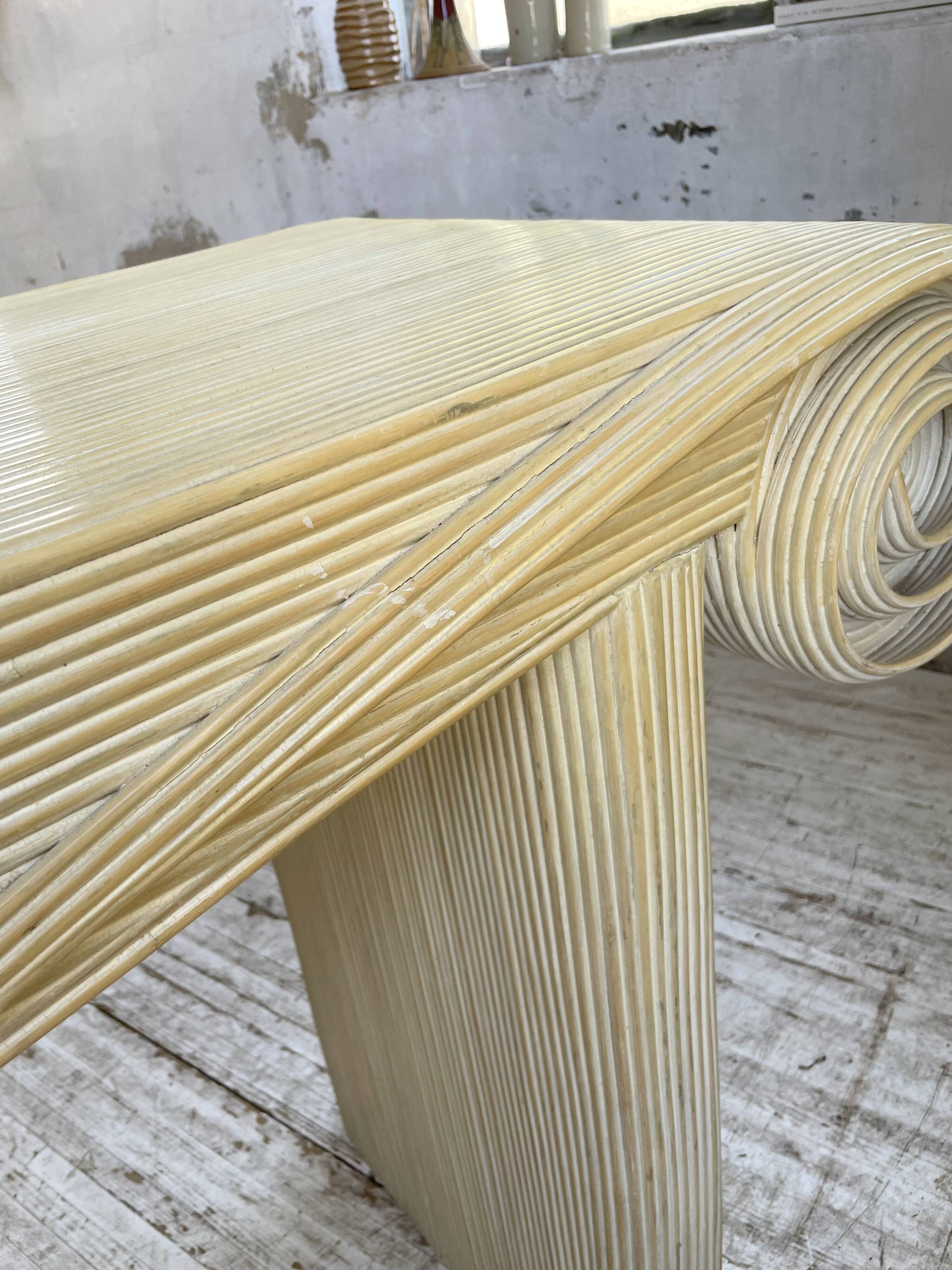 70s console in tropicalist rattan