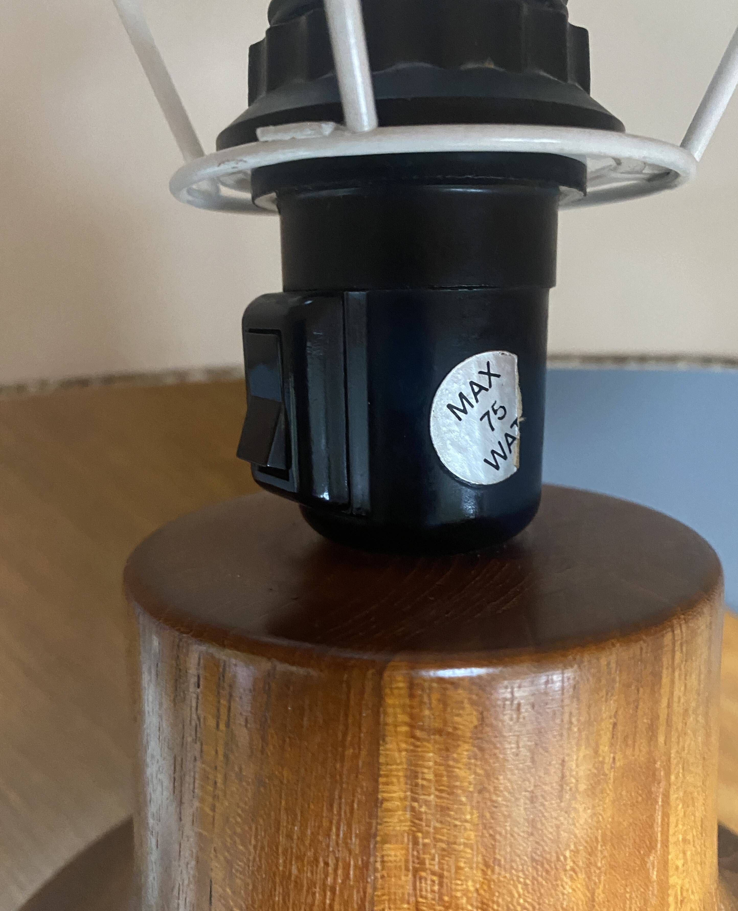 Teak table lamp by Kirk Copenhagen Denmark 1970s