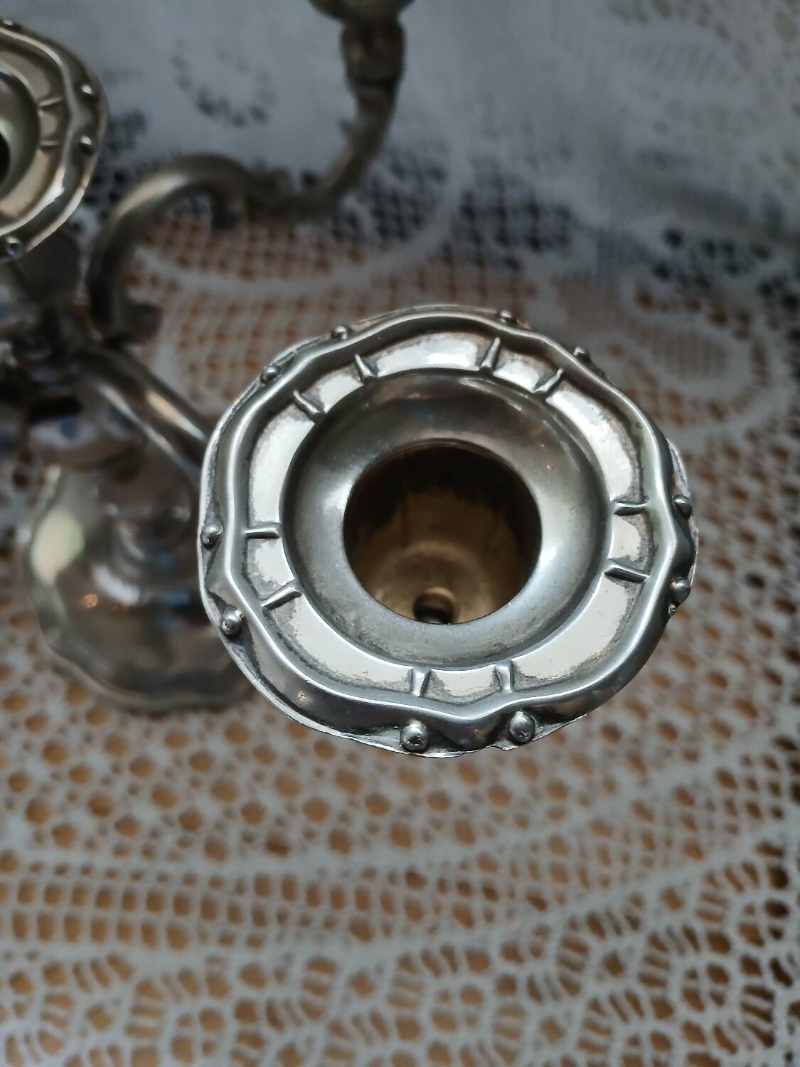 5-headed metal candlestick