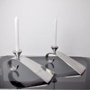 Pair of comma candlesticks by matthew hilton, England, 1980