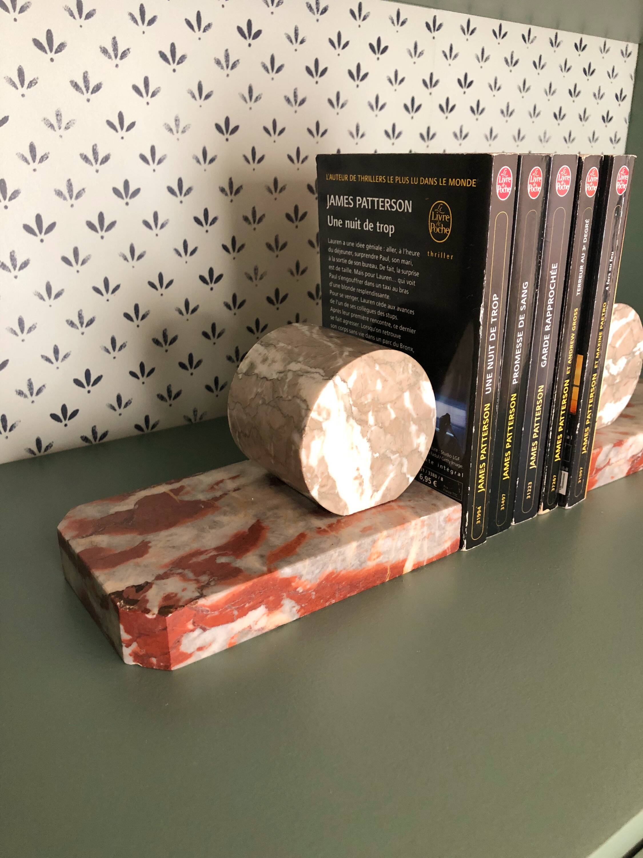 Pair of vintage marble bookends