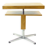 Functionalist Steel And Ash Wood Swivel Coffee Table, 1960s