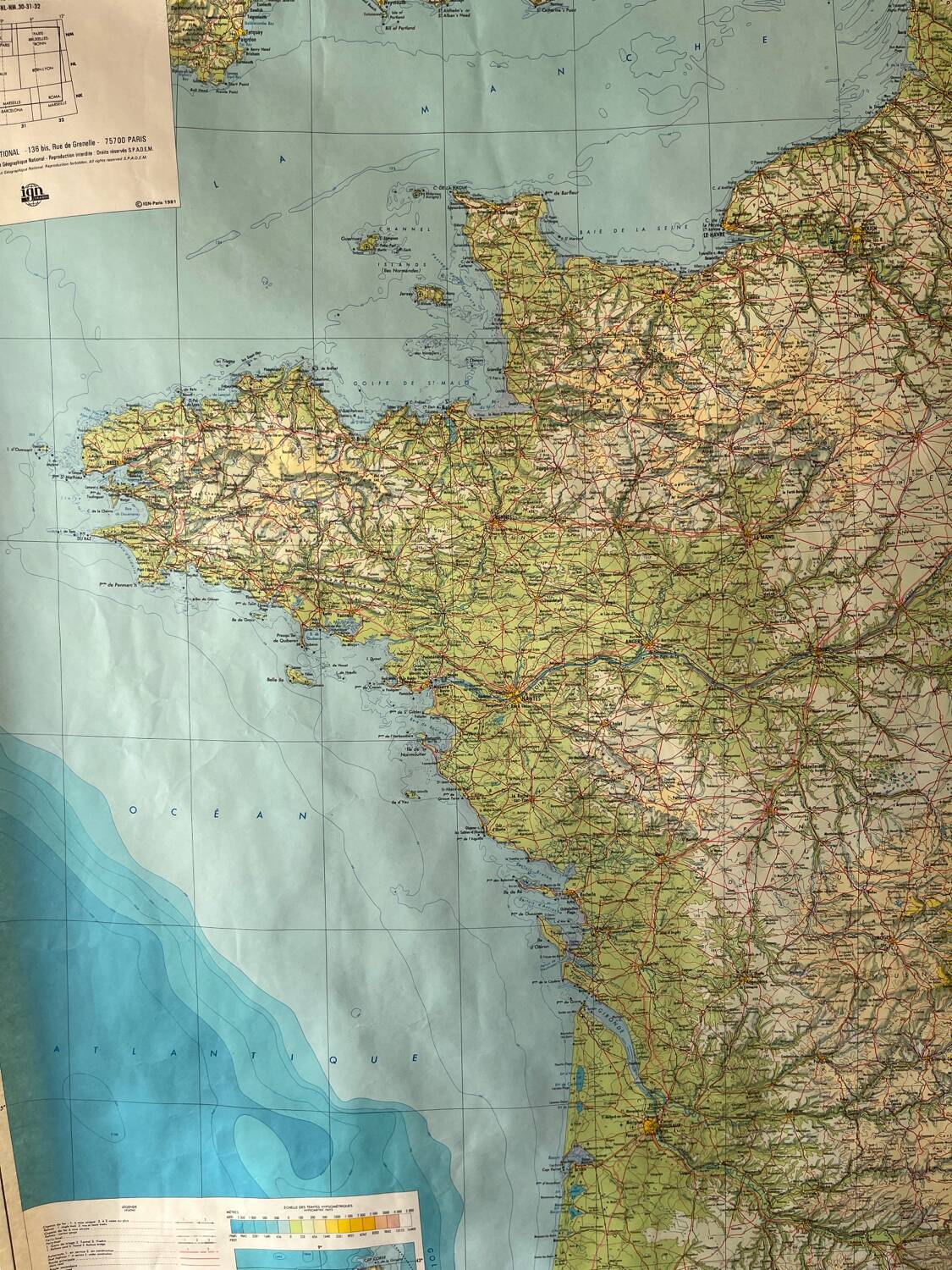 Large map of France 1981