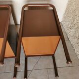 Pair of boarding school bedside tables